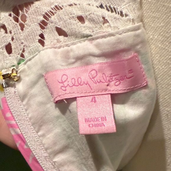 Lilly Pulitzer Floral Lace Midi Dress - Green, Pink, Yellow, Blue - Picture 4 of 4